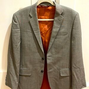 Baroni Grey/Black Subtle Plaid Suit 38R